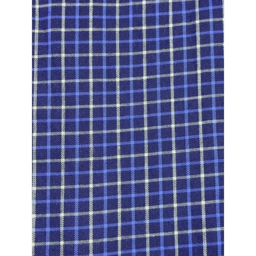 Ralph Lauren Golf Men 2XL Blue Windowpane Plaid Long Sleeve Atheisure Shirt